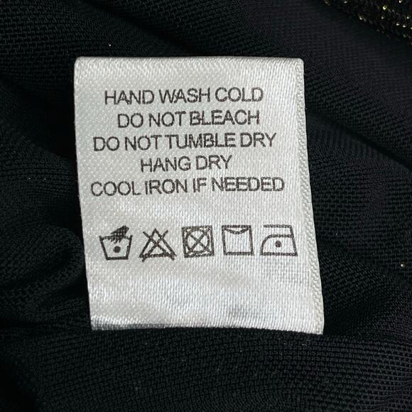 Lovers + Friends Riya Top size M Black Gold Glitter Sheer Mesh Cropped - Picture 10 of 10